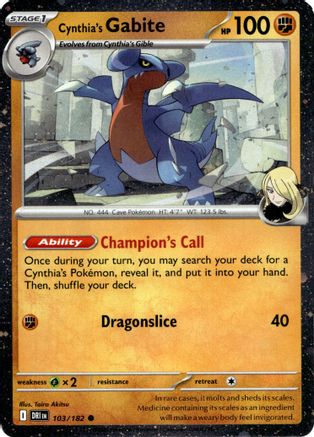 Cynthia's Gabite (Cosmos Holo) - 103 - Common