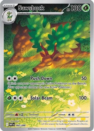 Sawsbuck 092/086  - Holofoil SV White Flare - Illustration Rare