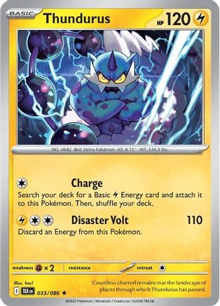 Thundurus 033 - Holofoil SV Black Bolt - Rare