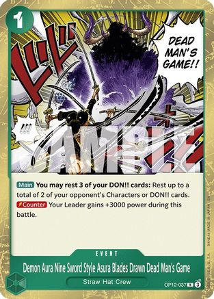 Demon Aura Nine Sword Style Asura Blades Drawn Dead Man's Game (OP12-037)