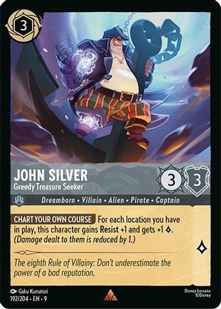 John Silver (Greedy Treasure Seeker) - 192/204 - Rare (Foil)