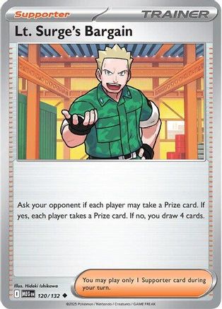 Lt. Surge's Bargain 120/132 - Reverse Holofoil ME01 Mega Evolution - Uncommon