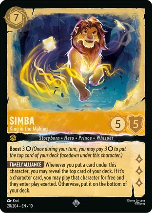 Simba (King in the Making) - 20/204 - Super Rare