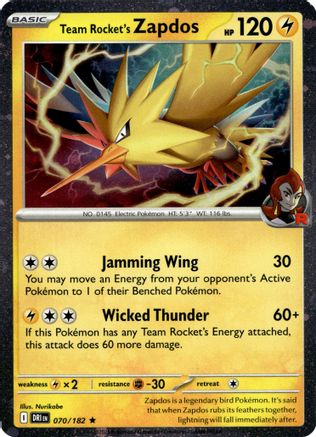 Team Rocket's Zapdos (Cosmos Holo) - 70/182 - Promo