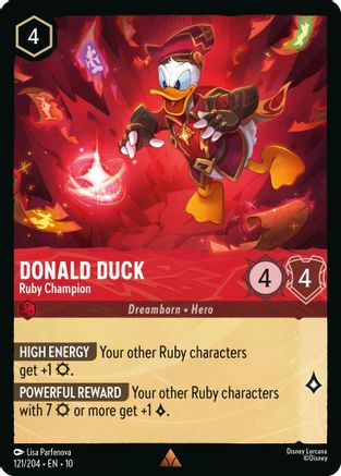 Donald Duck (Ruby Champion) - 121/204 - Rare