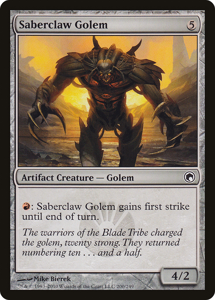 Saberclaw Golem (SOM-200) Foil
