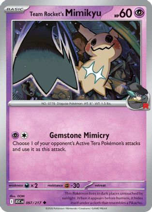 Team Rocket's Mimikyu 097/217 - Reverse Holofoil ME Ascended Heroes - Uncommon