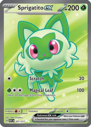 Sprigatito ex 251/217 - Holofoil ME Ascended Heroes - Ultra Rare