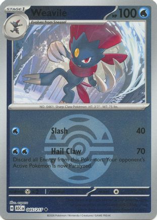Weavile (Dusk Ball) 045/217 - Uncommon Reverse Holo