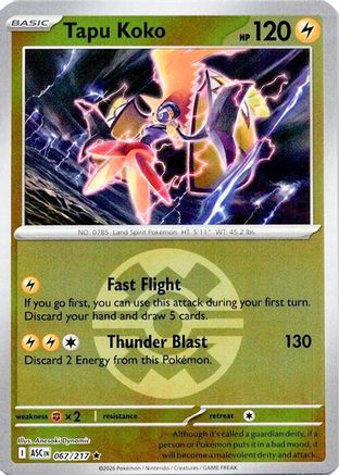 Tapu Koko (Quick Ball) 067 - Rare Reverse Holo