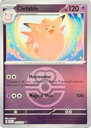 Clefable (Love Ball) 075 - Uncommon Reverse Holo