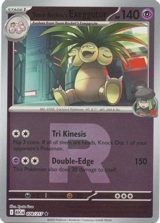 Team Rocket's Exeggutor (Team Rocket) 078 - Rare Reverse Holo