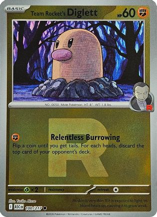 Team Rocket's Diglett (Team Rocket) 100 - Common Reverse Holo