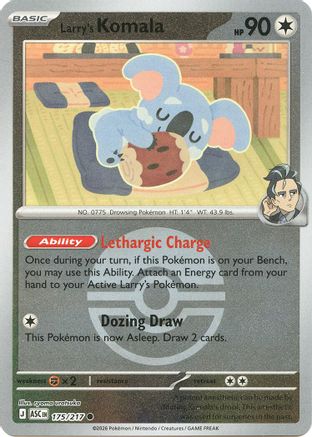 Larry's Komala (Poke Ball) 175 - Common Reverse Holo
