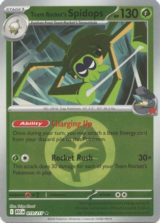 Team Rocket's Spidops (Energy Symbol Pattern) 019 - Rare Reverse Holo