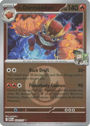 N's Darmanitan (Energy Symbol Pattern) 033 - Uncommon Reverse Holo