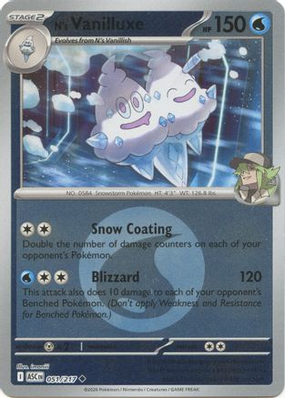 N's Vanilluxe (Energy Symbol Pattern) 051 - Uncommon Reverse Holo