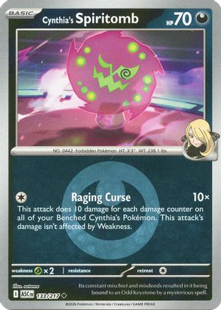 Cynthia's Spiritomb (Energy Symbol Pattern) 133/217 - Uncommon Reverse Holo
