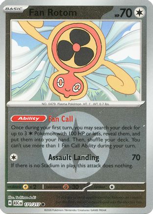 Fan Rotom (Energy Symbol Pattern) 171/217 - Common Reverse Holo