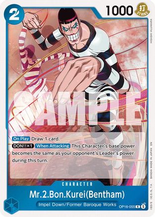 Mr.2.Bon.Kurei(Bentham) (055) (OP16-055) - The Time of Battle Foil (Pre-Order)