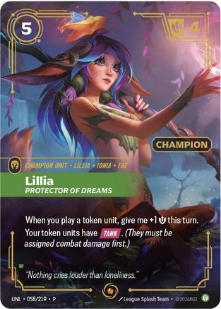 Lillia - Protector of Dreams (Champion) - 058/219 - Promo