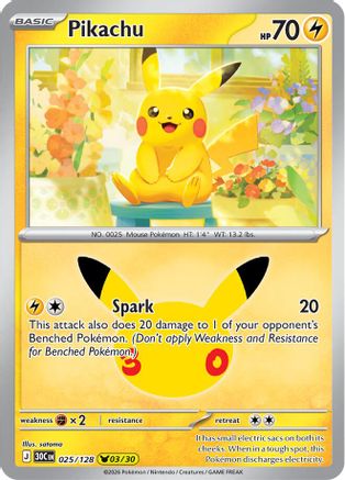 Pikachu - 025/128 - Pikachu Rare