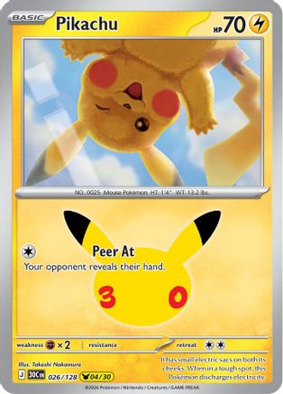 Pikachu - 026/128 - Pikachu Rare