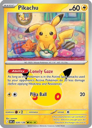 Pikachu - 028/128 - Pikachu Rare