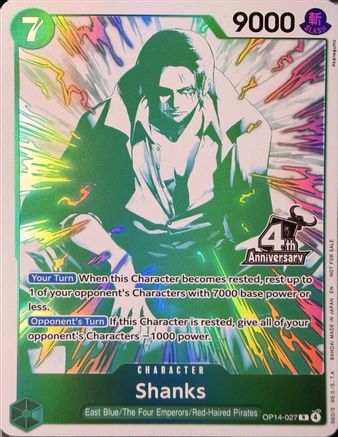 Shanks (4th Anniversary Treasure Campaign Pack) - OP14-027 - Rare