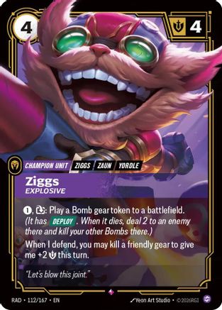 Ziggs, Explosive - 112/167 - Rare