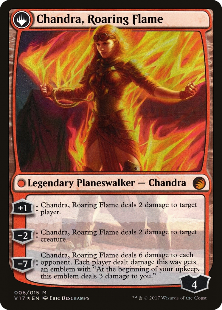 Chandra, Fire of Kaladesh // Chandra, Roaring Flame (V17-006) - From the Vault: Transform: (originpwdfc) Foil