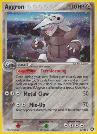 Aggron - 1/108 - Holo Rare - Reverse Holo