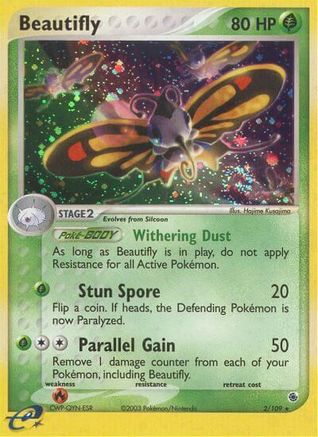 Beautifly 002/109  - Holofoil Ruby and Sapphire - Holo Rare