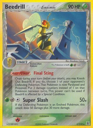 Beedrill (Delta Species) - 1/113 - Holo Rare - Reverse Holo
