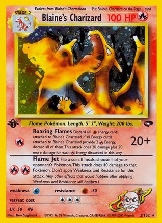 Blaine's Charizard/132 - Unlimited Holofoil Gym Challenge - Holo Rare