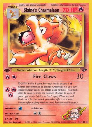 Blaine's Charmeleon 031 - Unlimited Gym Challenge - Uncommon