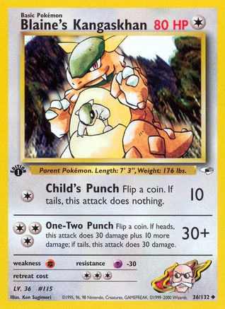 Blaine's Kangaskhan 036 - Unlimited Gym Heroes - Uncommon