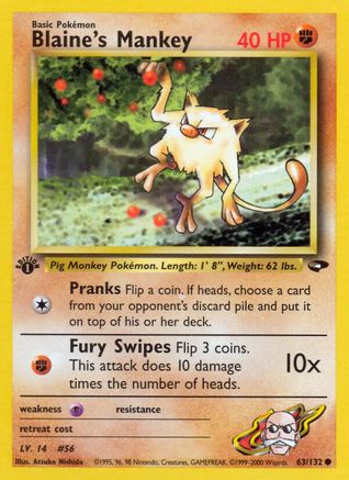 Blaine's Mankey 063 - Unlimited Gym Challenge - Common