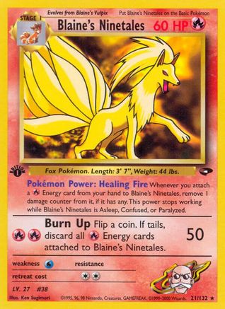 Blaine's Ninetales 021 - Unlimited Gym Challenge - Rare