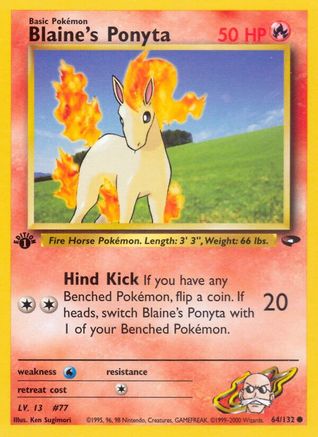 Blaine's Ponyta 064 - Unlimited Gym Challenge - Common