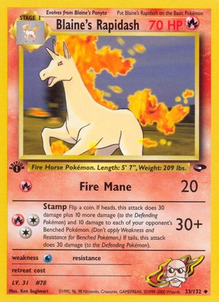 Blaine's Rapidash 033 - Unlimited Gym Challenge - Uncommon