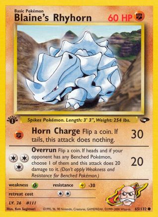 Blaine's Rhyhorn 065 - Unlimited Gym Challenge - Common