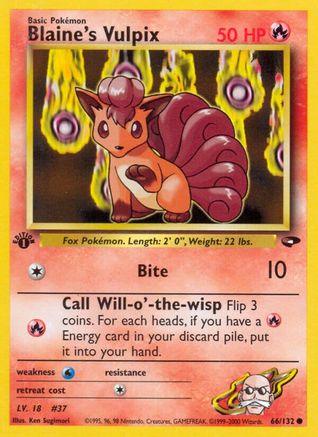 Blaine's Vulpix 066 - Unlimited Gym Challenge - Common