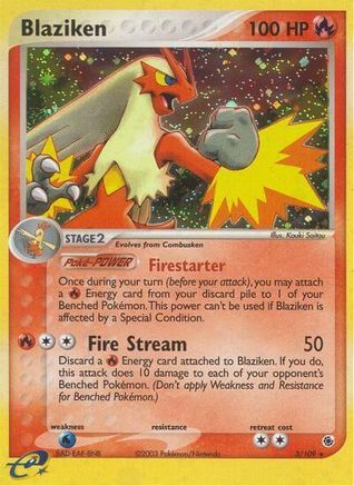 Blaziken - 3/109 - Holo Rare - Reverse Holo