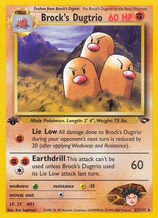 Brock's Dugtrio 022 - Unlimited Gym Challenge - Rare