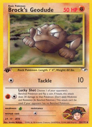 Brock's Geodude (38) 038 - Unlimited Gym Heroes - Uncommon