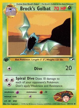 Brock's Golbat 039 - Unlimited Gym Heroes - Uncommon