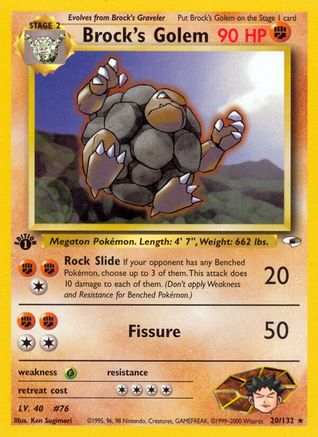Brock's Golem 020 - Unlimited Gym Heroes - Rare