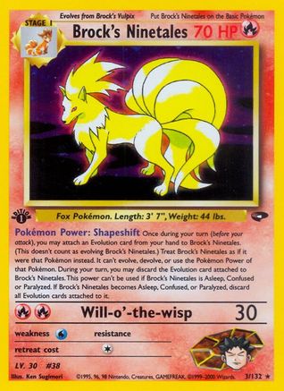 Brock's Ninetales - 3/132 - Holo Rare - Unlimited