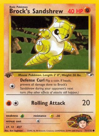Brock's Sandshrew (71) 071 - 1st Edition Gym Heroes - Common